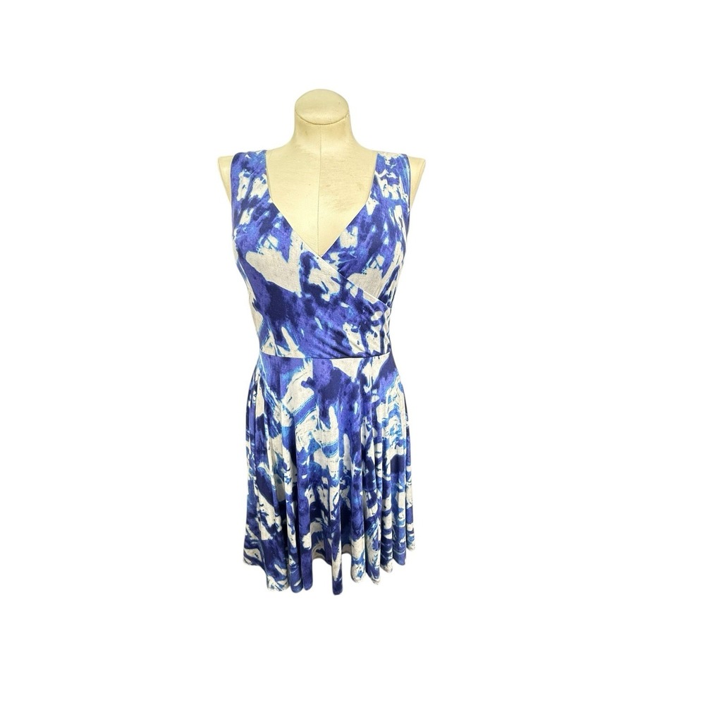 Women's Cynthia Rowley M Sleeveless Blue & White tie-dye dress Preowned